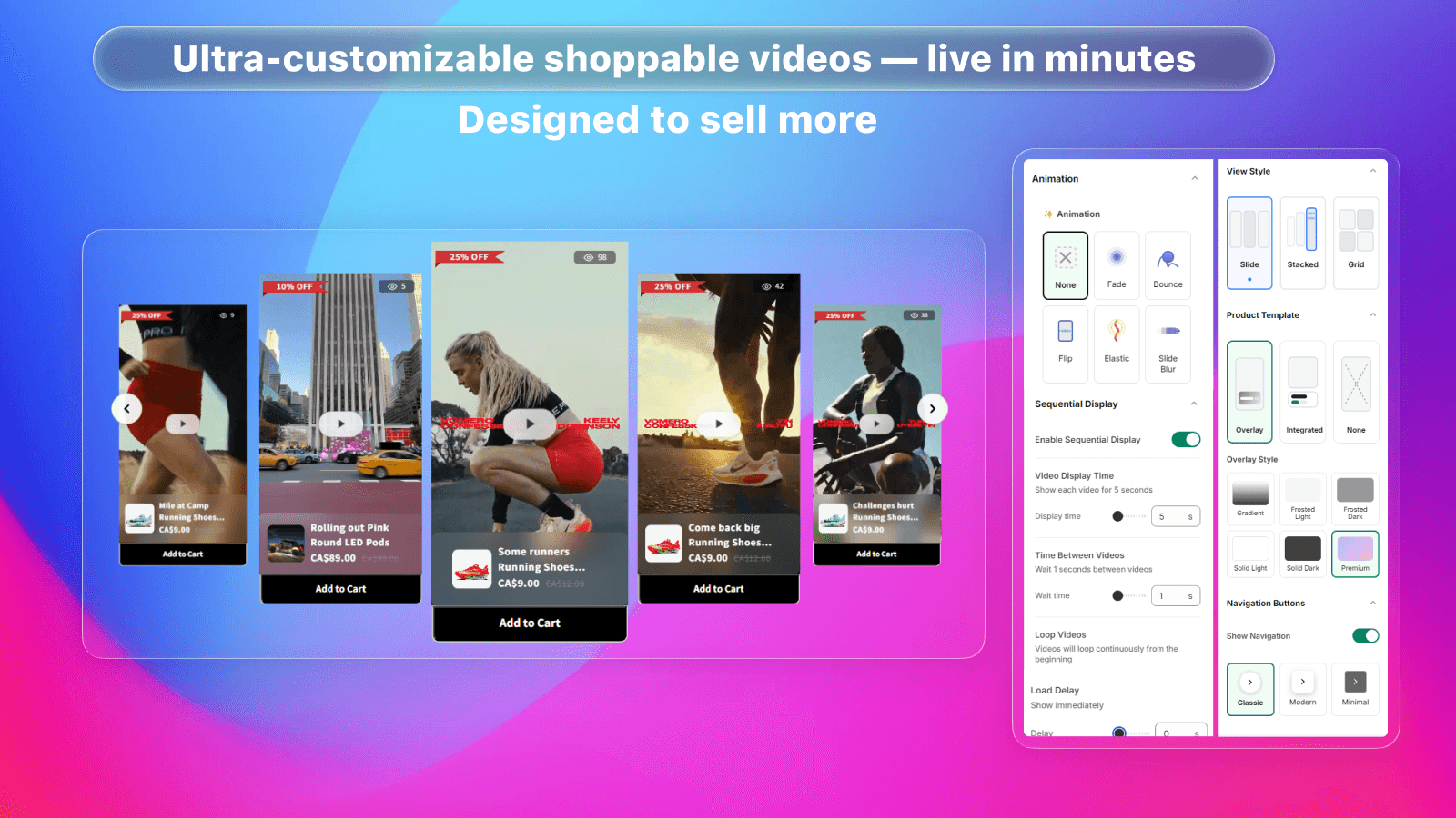 Ultra-customizable shoppable videos